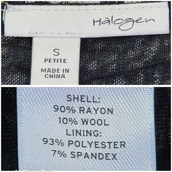 Halogen Ruched Tank Top Womens Sz S Petite Black Yellow Wool‎ Blend Scoop Neck - Picture 6 of 6